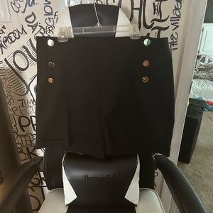 H&M Black Women's Shorts with Gold Buttons